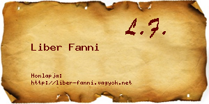 Liber Fanni névjegykártya