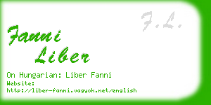 fanni liber business card